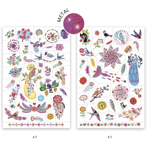 Набір наклейок на тіло Djeco Яскраві пташки (DJ09615) - Pampik - 2