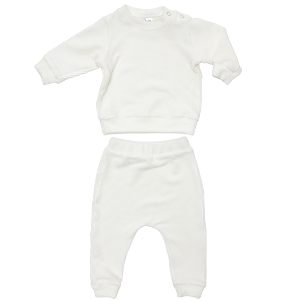 Костюм Twins Ego: кофта и штаны, велюр, р.68, молочный (W-120-КТEW68-202) - Pampik