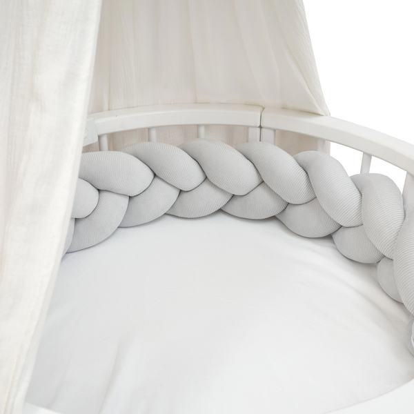 Бампер-косичка Twins Ego 3-прядна, велюр, 120 см, сірий (2020-K3-120E-10) - Pampik - 6