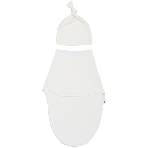 Евро-пеленка и шапочка Twins, интерлок, 30х40 см, молочный (1911-EP-202) - Pampik