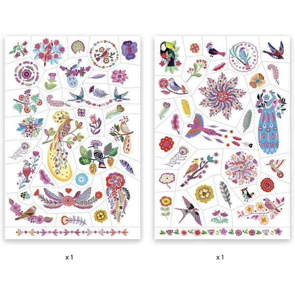 Набір наклейок на тіло Djeco Яскраві пташки (DJ09615) - Pampik - 3