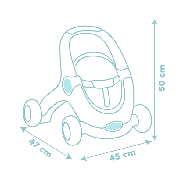 Коляска Smoby Little 3 в 1 для прогулянок з лялькою, синій (140308) - Pampik - 3
