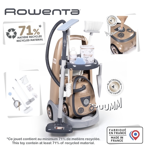Ігровий набір Smoby Rowenta. Візок для прибирання з пилососом (7600330325) - Pampik - 2