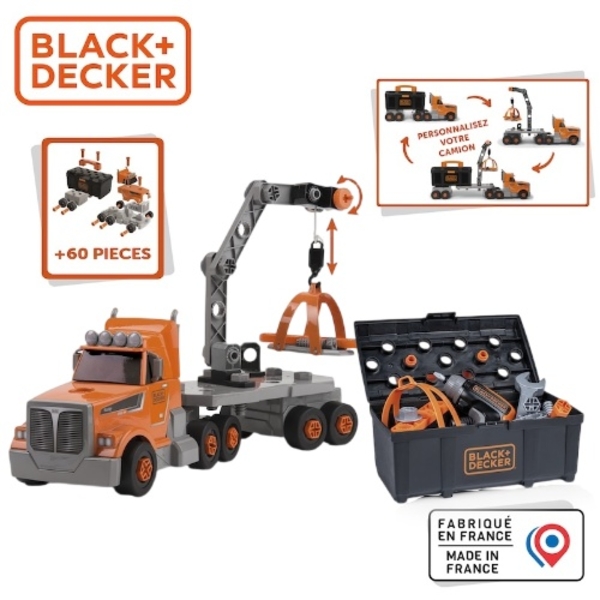 Игровой набор Smoby Black+Decker. Грузовик с шуруповертом и аксессуарами (7600360941) - Pampik