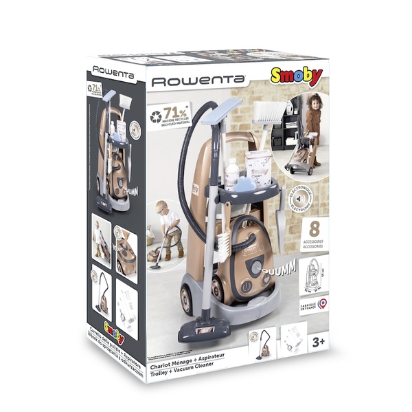 Ігровий набір Smoby Rowenta. Візок для прибирання з пилососом (7600330325) - Pampik - 3