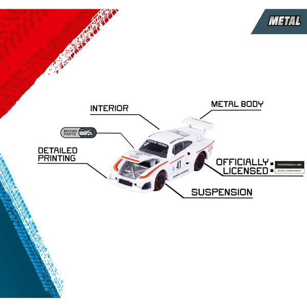 Набiр металевих машинок Majorette Порше, 7.5 см, 5 шт. (8502105002) - Pampik - 5