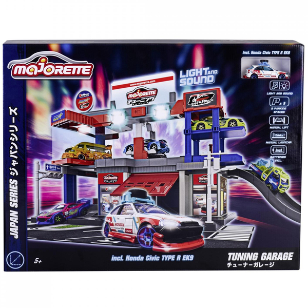 lгровий набiр Majorette Японська серiя Тюнiнг центр, з машинкою, зi звуком та свiтлом (2051033) - Pampik - 5