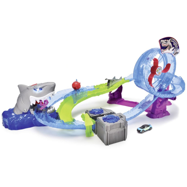 Игровой трек Dickie Toys Белая акула с машинкой, со звуком и светом, 80 см (3338002) - Pampik - 2