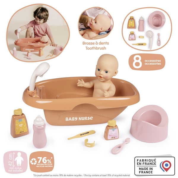Ванна для пупса Smoby Baby Nurse. Терракотова пудра, 42 см (7600220383) - Pampik - 2