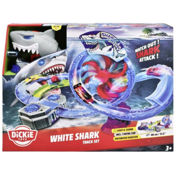 Игровой трек Dickie Toys Белая акула с машинкой, со звуком и светом, 80 см (3338002) - Pampik - 3