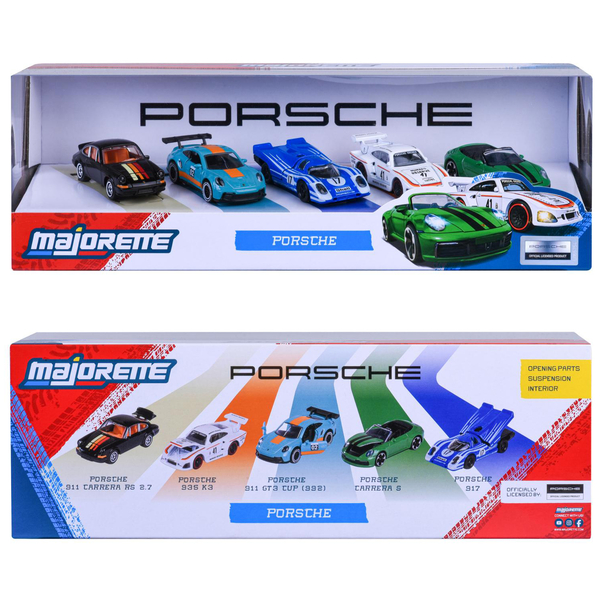 Набiр металевих машинок Majorette Порше, 7.5 см, 5 шт. (8502105002) - Pampik - 7