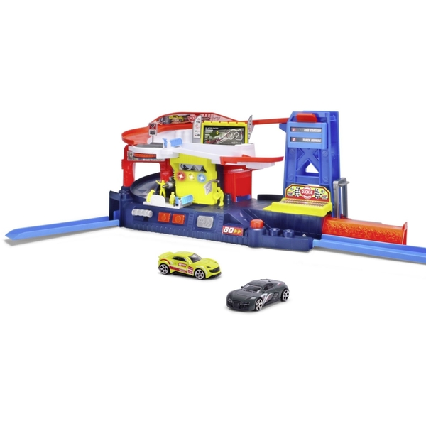 Ігровий набір Dickie Toys Гоночна станція Піт-стоп з машинкою, зі звуком та світлом, 92 см (3338001) - Pampik