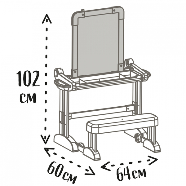 Парта-трансформер 2в1 Smoby деревянная раскладная с мольбертом-доской (420304) - Pampik - 4