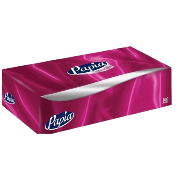 Серветки косметичні Papia, двошарові, 100 шт. - Pampik