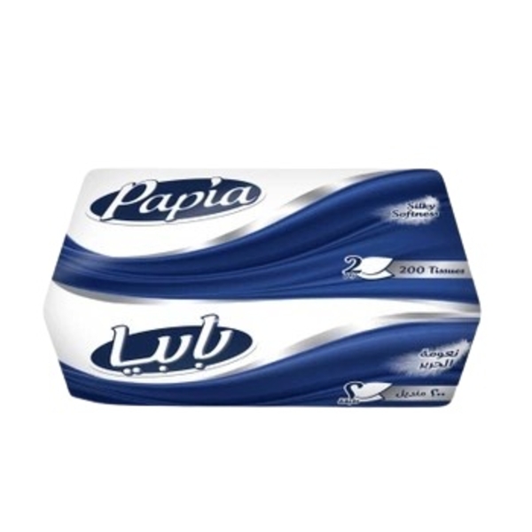 Серветки косметичні Papia, двошарові, 200 шт. - Pampik