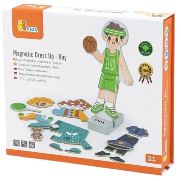 Магнитная игра Viga Toys Одень мальчика (44636) - Pampik - 4