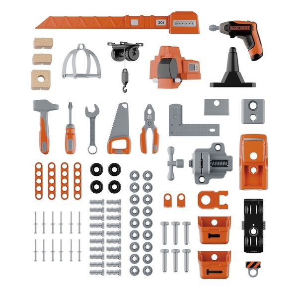 Игровой набор Smoby Black+Decker. Профессиональная мастерская с подъемным краном и машинкой (7600360741) - Pampik - 2