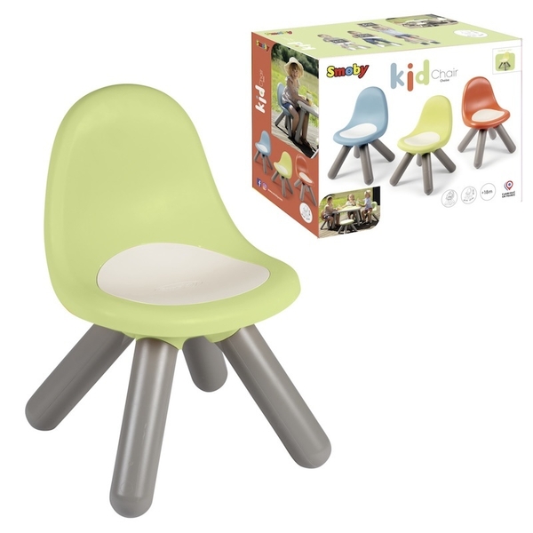 Стульчик со спинкой Smoby Life, 33х33х50 см, зеленый с серым (7600880120) - Pampik