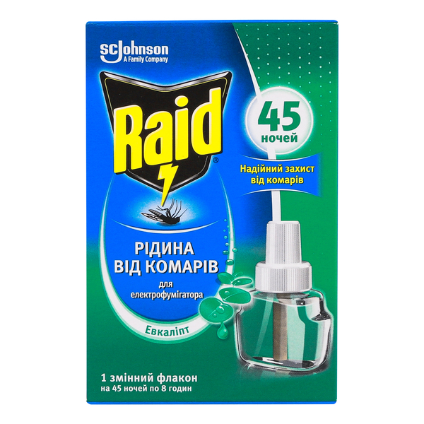 Рідина для електрофумігаторів Raid Евкаліпт, від комарів, 45 ночей - Pampik - 3