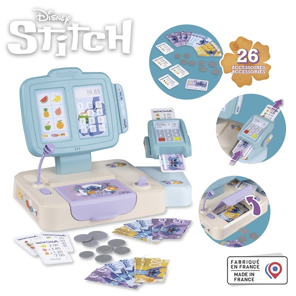 Каса супермаркету Smoby Дісней Стіч, 26 аксесуарів (7600350119) - Pampik - 3