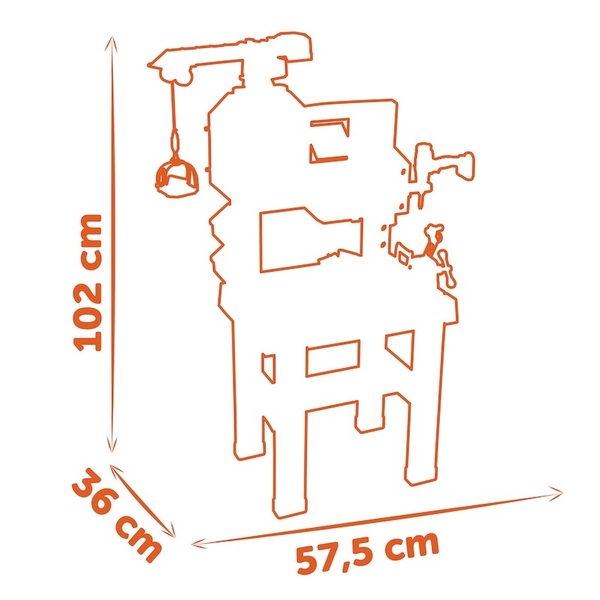 Игровой набор Smoby Black+Decker. Профессиональная мастерская с подъемным краном и машинкой (7600360741) - Pampik - 3