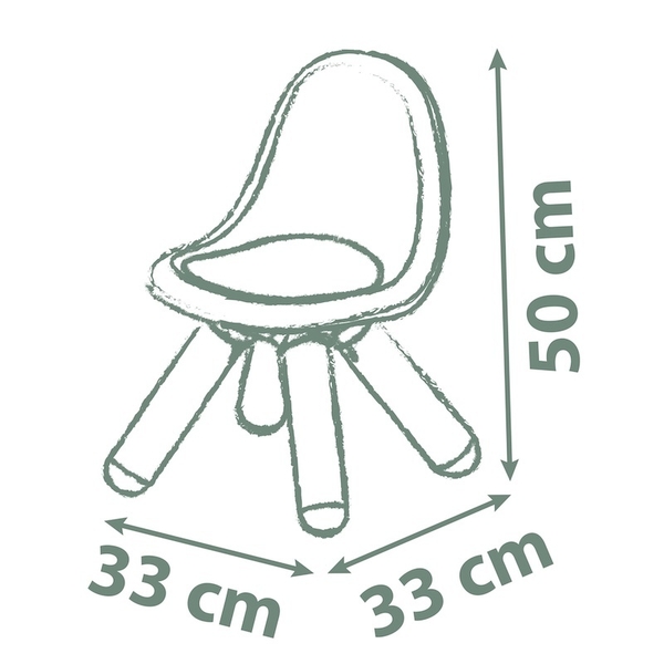 Стульчик со спинкой Smoby Life, 33х33х50 см, зеленый с серым (7600880120) - Pampik - 2