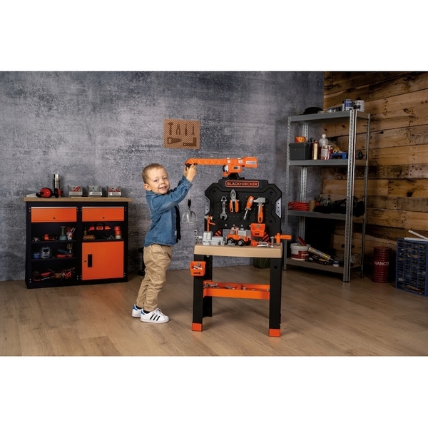 Игровой набор Smoby Black+Decker. Профессиональная мастерская с подъемным краном и машинкой (7600360741) - Pampik - 4