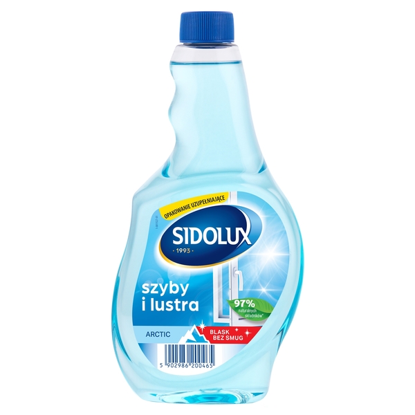 Засіб для миття вікон та скляних поверхонь Sidolux Crystal Арктика, запаска, 500 мл - Pampik