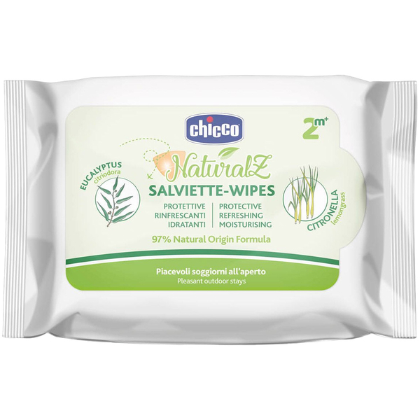 Серветки захисні від комарів Chicco Naturalz, 20 шт. - Pampik