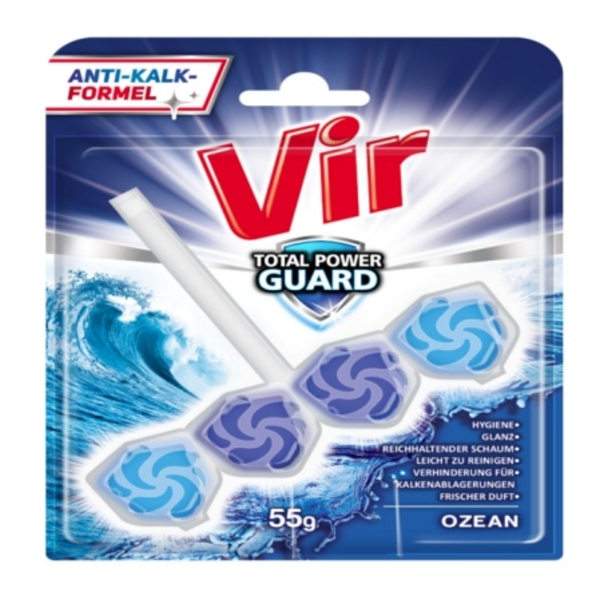 Блок для унитаза Vir Total Power Guard Океан, 55 г - Pampik