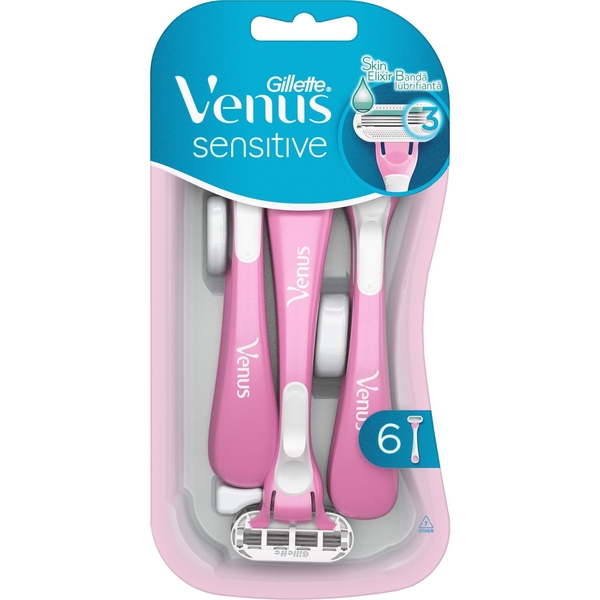 Одноразові станки для гоління Gillette Venus Sensitive, 6 шт. - Pampik