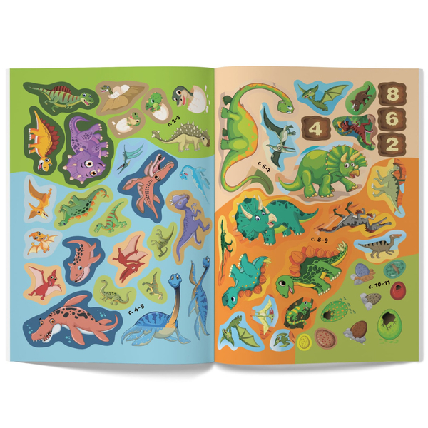 Перші розвивальні наліпки. Динозаври, 55 наліпок (F00023750) - Pampik - 5