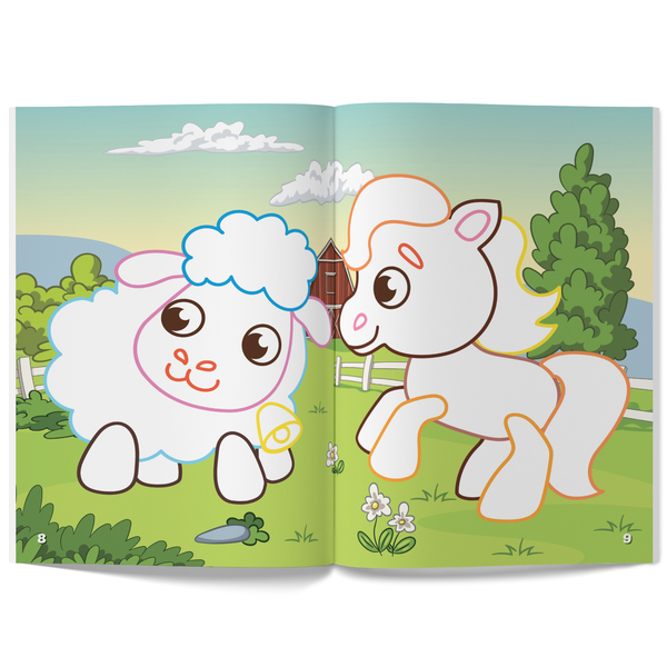 Перші розмальовки з кольоровим контуром і наліпками. Ферма (F00023855) - Pampik - 2