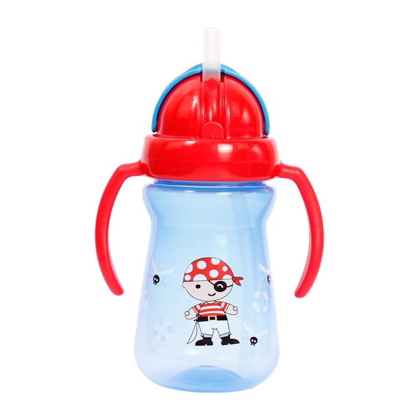 Поильник-непроливайка Lindo с силиконовой трубочкой, 6+ мес., 180 мл, синий (LI 733 син) - Pampik - 2