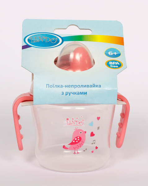 Поїльник-непроливайка Lindo, з м'яким носиком, 6+ міс., 150 мл, рожевий (LI 710 роз) - Pampik - 2