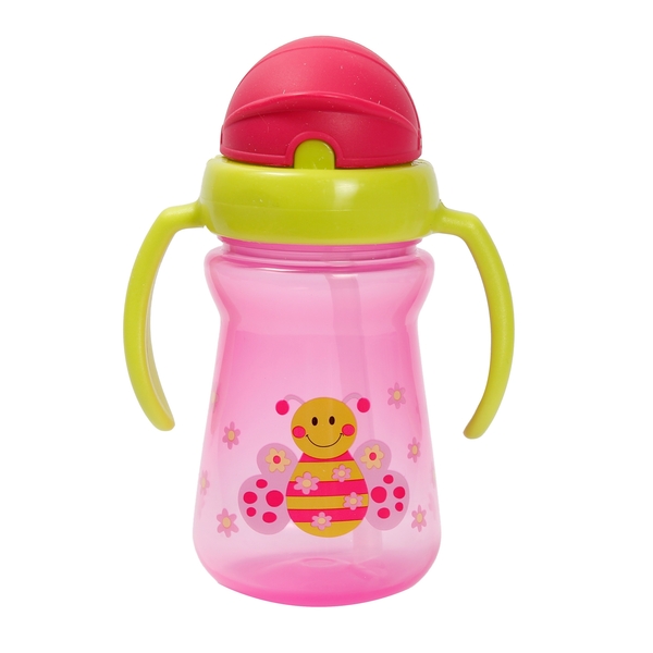 Поїльник-непроливайка Lindo з силіконовою трубочкою, 6+ міс., 180 мл, рожевий (Li 733 роз) - Pampik