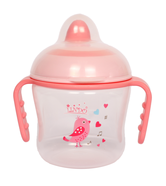 Поїльник-непроливайка Lindo, з м'яким носиком, 6+ міс., 150 мл, рожевий (LI 710 роз) - Pampik