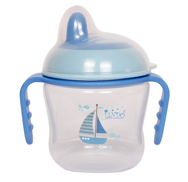 Поїльник-непроливайка Lindo, з м'яким носиком, 6+ міс., 150 мл, синій (LI 710 син) - Pampik