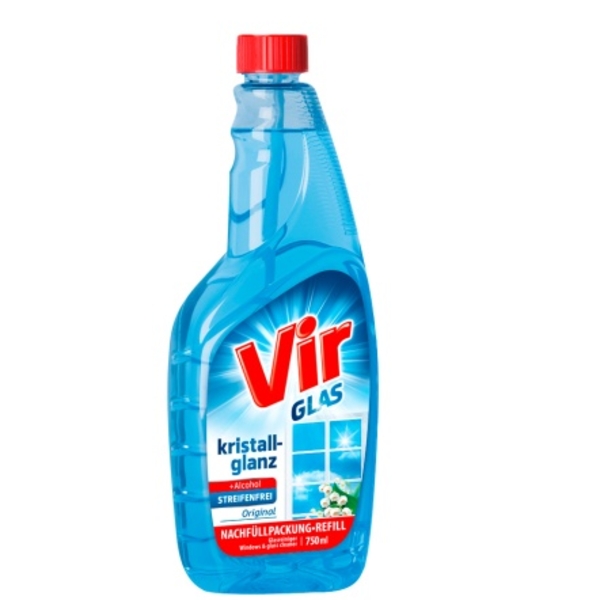 Засіб для миття скла Vir Blue, запаска, 750 мл - Pampik