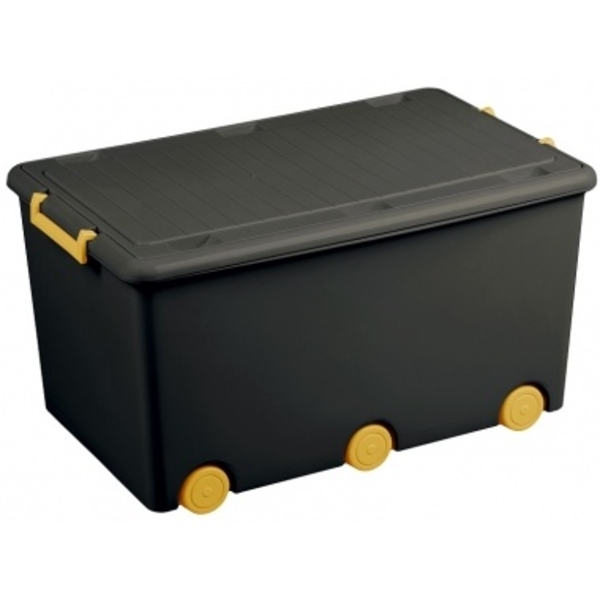 Ящик для зберігання іграшок Tega Baby Multifuncional, 56х29 см, графітовий з жовтим (PW-001-163-Z) - Pampik