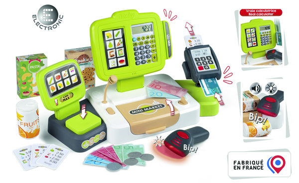 Ігровий набір Smoby Електронна каса з терміналом, вагами, сканером, зі звуком та світлом (350114) - Pampik - 2