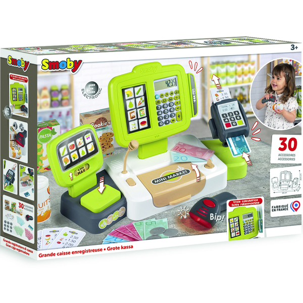 Ігровий набір Smoby Електронна каса з терміналом, вагами, сканером, зі звуком та світлом (350114) - Pampik - 6