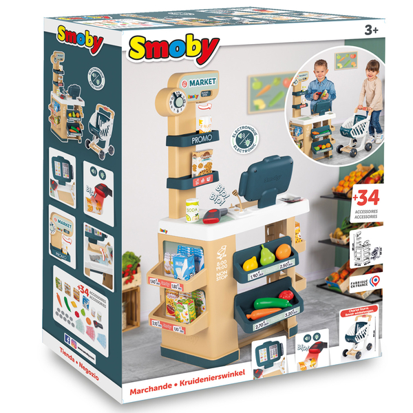 Інтерактивний маркет Smoby з візком, звуком та аксесуарами (350238) - Pampik - 7