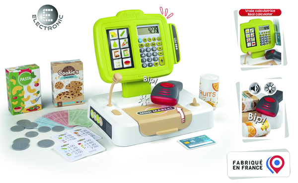 Ігровий набір Smoby Електронна каса зі сканером, звуком, світлом та аксесуарами (350113) - Pampik - 2