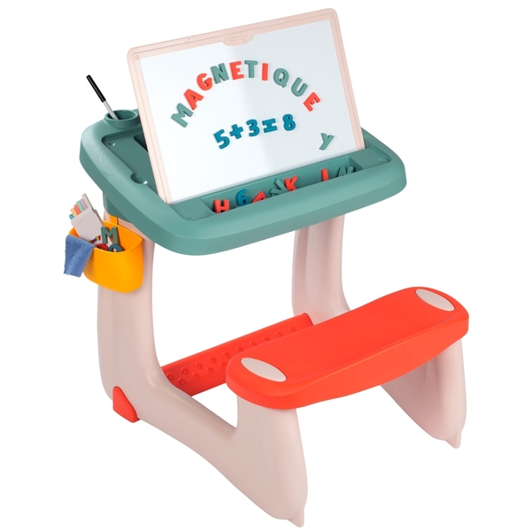 Парта-доска Smoby Школьник, с аксессуарами, мятный (420107) - Pampik