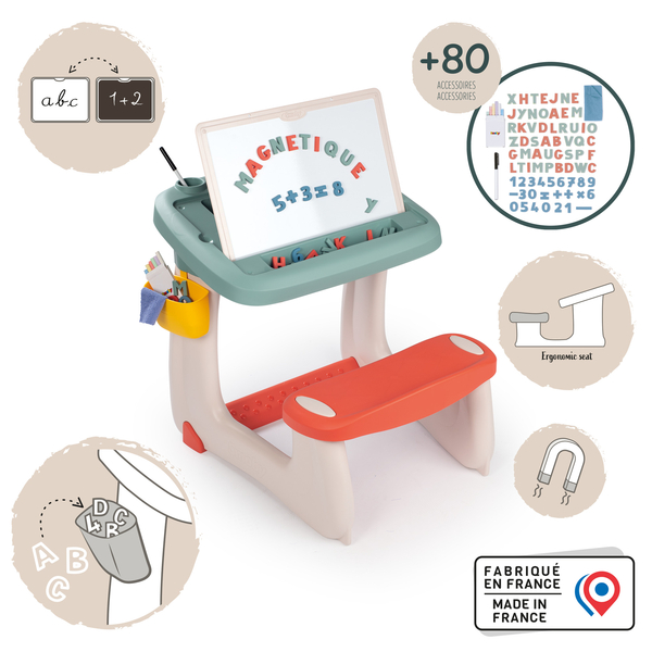Парта-доска Smoby Школьник, с аксессуарами, мятный (420107) - Pampik - 2