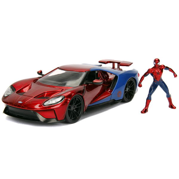 Машина металлическая Jada Марвел Человек-Паук Ford GT (2017) с фигуркой Человека-Паука (253225002) - Pampik