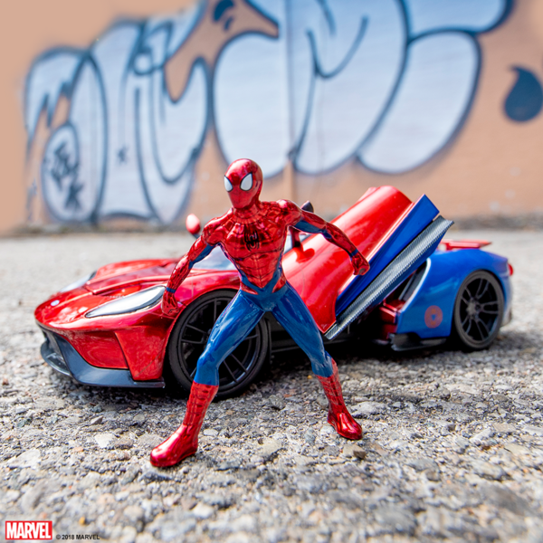 Машина металлическая Jada Марвел Человек-Паук Ford GT (2017) с фигуркой Человека-Паука (253225002) - Pampik - 15