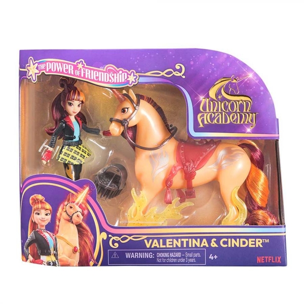 Игровой набор Spin Master Unicorn Academy: кукла Валентина и единорог Огонёк (SM23203/6072677) - Pampik