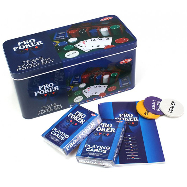 Настільна гра Tactic Набір для покеру Техаський холдем, у жестяній упаковці (03095) - Pampik